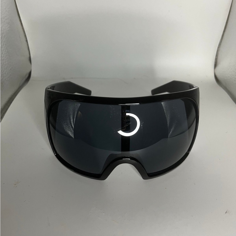 Oversized Black Shield Visor Sunglasses - Picture 4 of 9